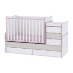 Βρεφικό Κρεβάτι Πολυμορφικό Lorelli Maxi Plus White/Pink Crossline