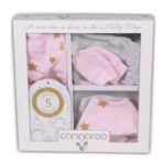 Σετ για νεογέννητο κορίτσι ροζ σε συσκευασία δώρου cangaroo